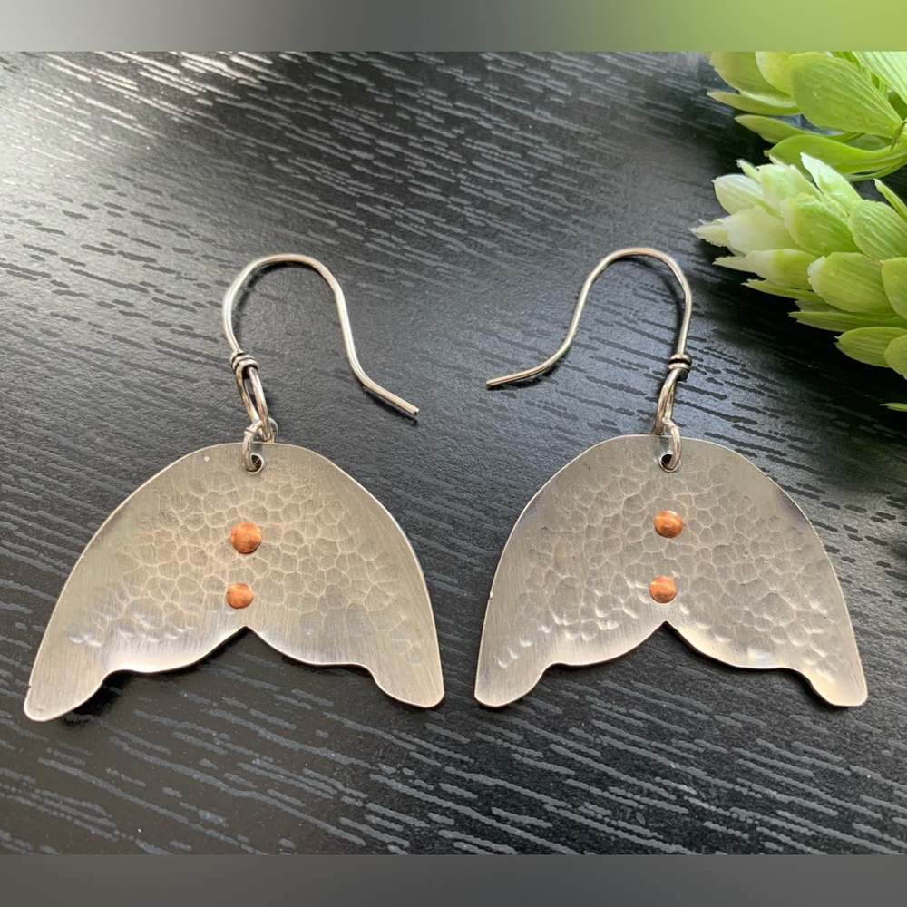 Mermaid Spoon Earrings Vintage Silver Artisan Sterling Ear Hooks Whale F…